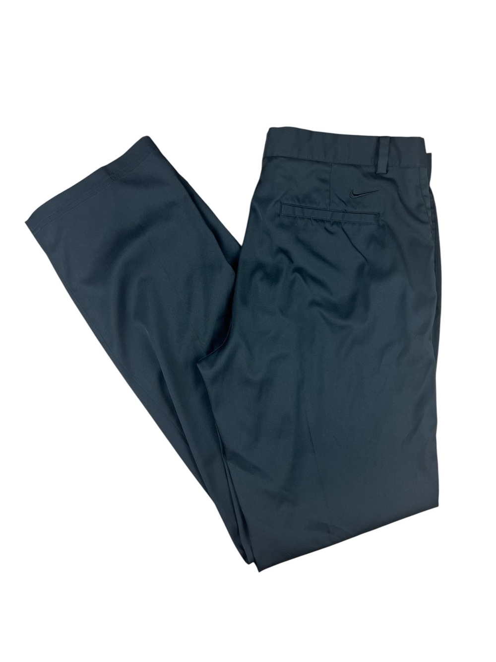 NIKE Golf Pants Men's 36 X‎ 34 Solid Black Dri Fit Tour Performance Flat Chino